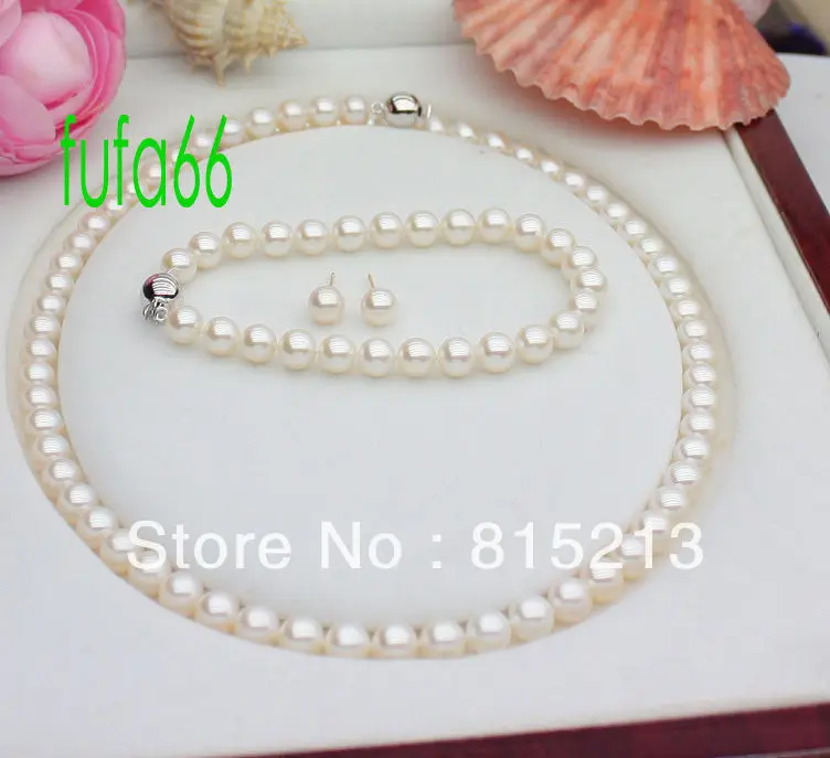 

ddh00726 PERFECT 6.5-7MM AAA++ WHITE AKOYA PEARL NECKLACE SET 17