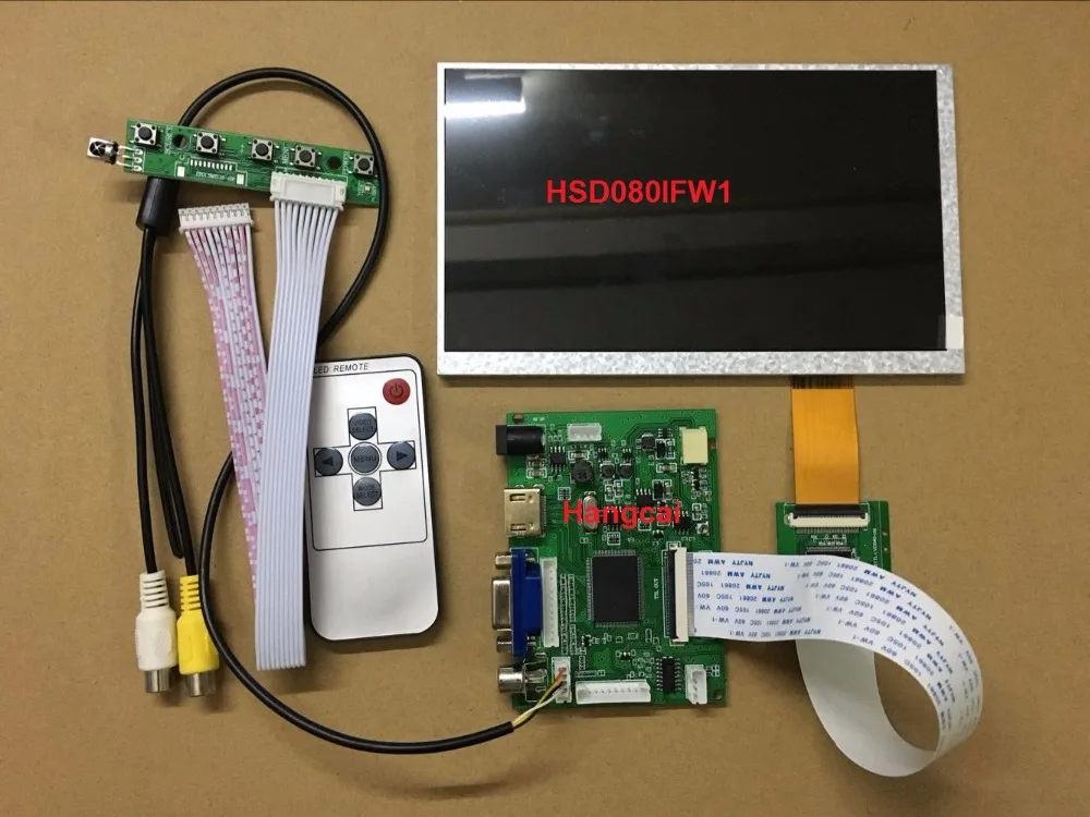 Новый-8-дюймовый-ЖК-экран-hsd080ifw140-pin-1024-600-и-плата-hdmi-vga-2av-Реверсивный-android-телефон-windows