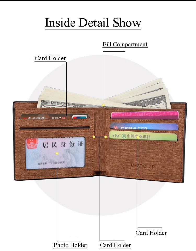 Дизайн! Мужской модный короткий двойной кошелек, маленький кошелек для денег, цена в долларах, тонкий держатель для карт, много денег