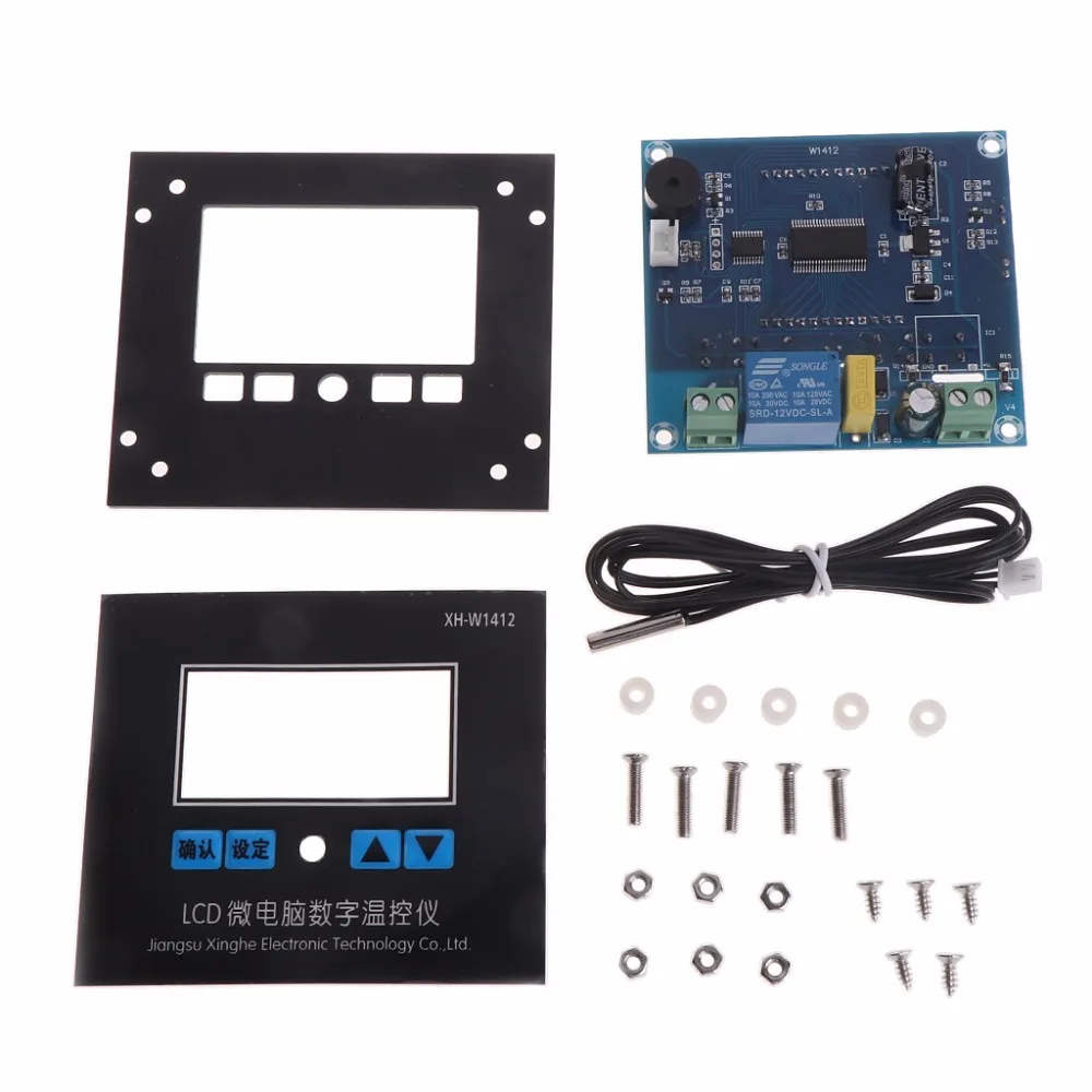 

DC 12V/AC 220V LCD Temperature Controller Thermostat Control Switch W1412 XH-W1411 Thermometer Controller