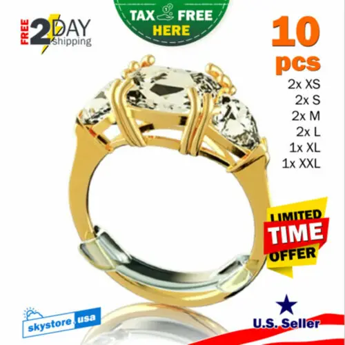 

10pcs Assorted Types Mini Portable Jewelry Guard Transparent Durable Invisible Professional Adjustable Glue Ring Size Reducer