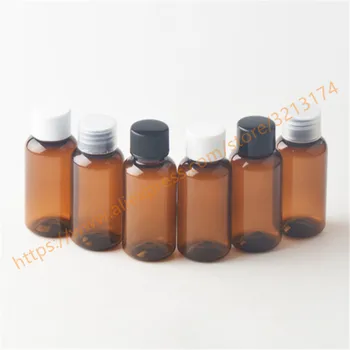

40ml brown PET mini/samples bottle with plastic lid + reducer,essential oil/liquid/moisturizer/facial water container