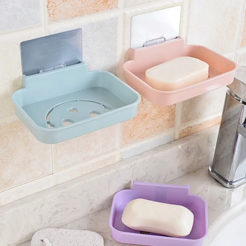 Soap Box Bathroom Accessories Soap Dish Suction Holder Storage Basket