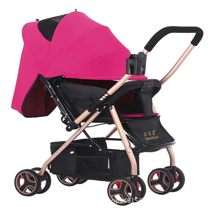 

Baby trolley Two-way push four-wheel brakes Can be on the plane super light pram