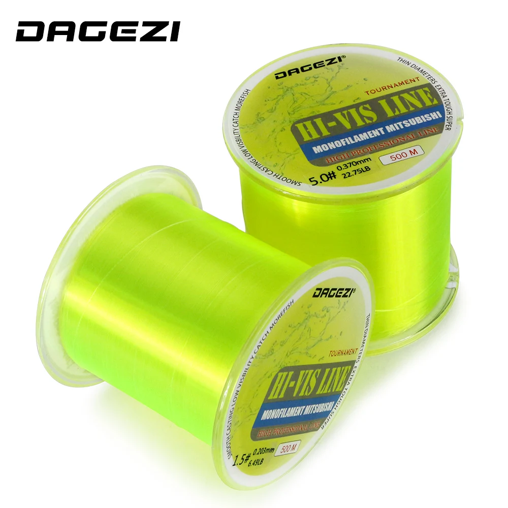 DAGEZI جديد 500 M HI-VIS خيط وصنارة أحاديان لصيد السمك 5-30LB اختبار المهنية خيط صنارة الصيد s ل الكارب الصيد
