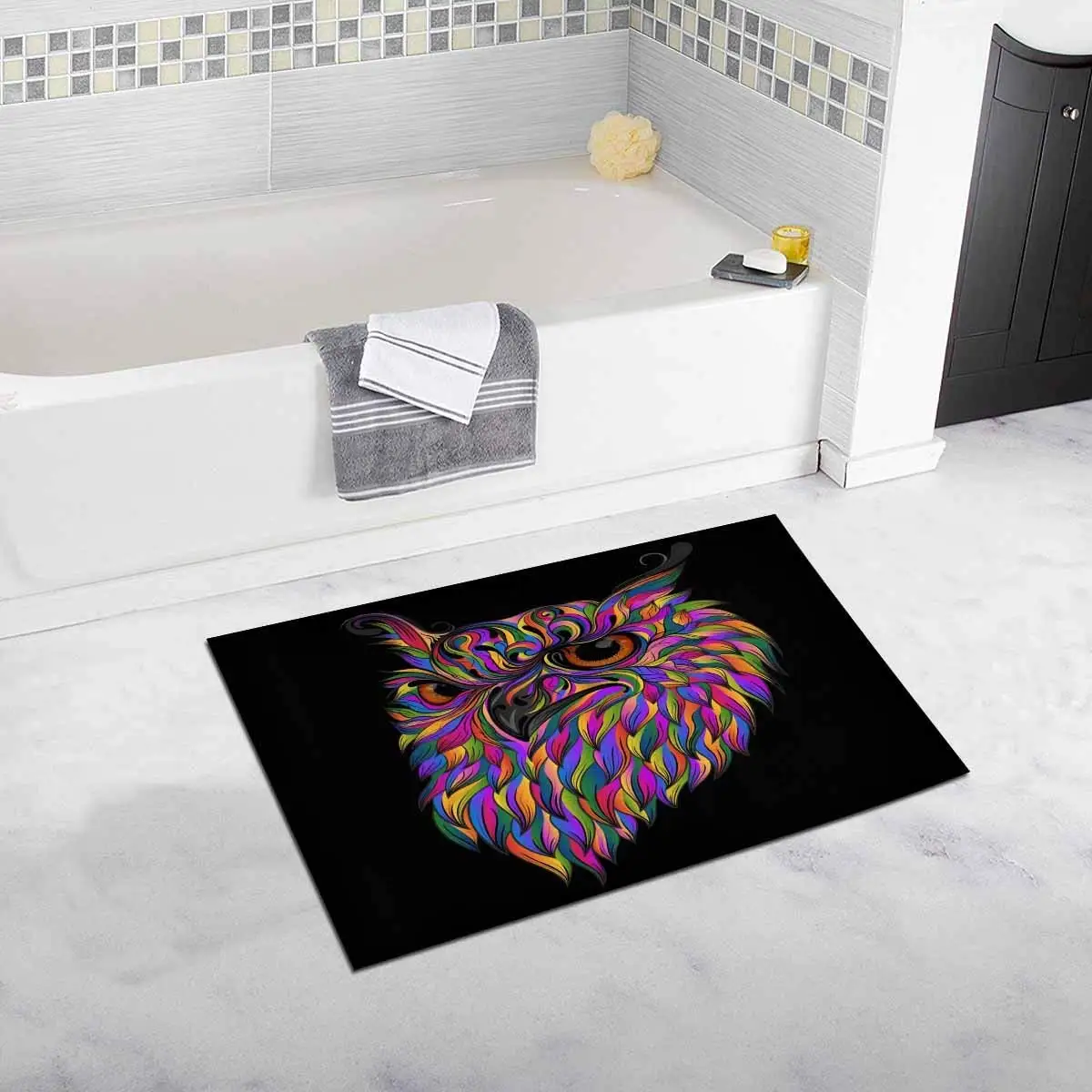 Boho Owl Floor Mat Bathroom Home Decoration Rugs for Indoor Kitchen Non