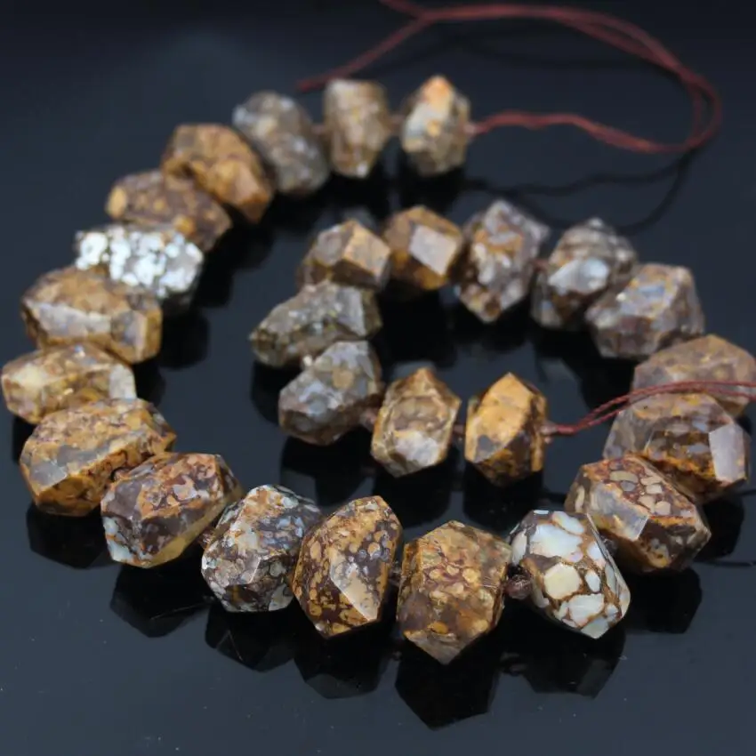 

15.5"/strand Natural Brown Opal Faceted Nugget Charms Pendant Beads,Raw Gems Cut Freeform Nugget Necklace Beads Jewelry Findings
