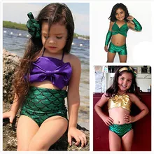 Малыш Девочка маленький набор бикини Русалка купальники костюм купальник купальный костюм Купальники