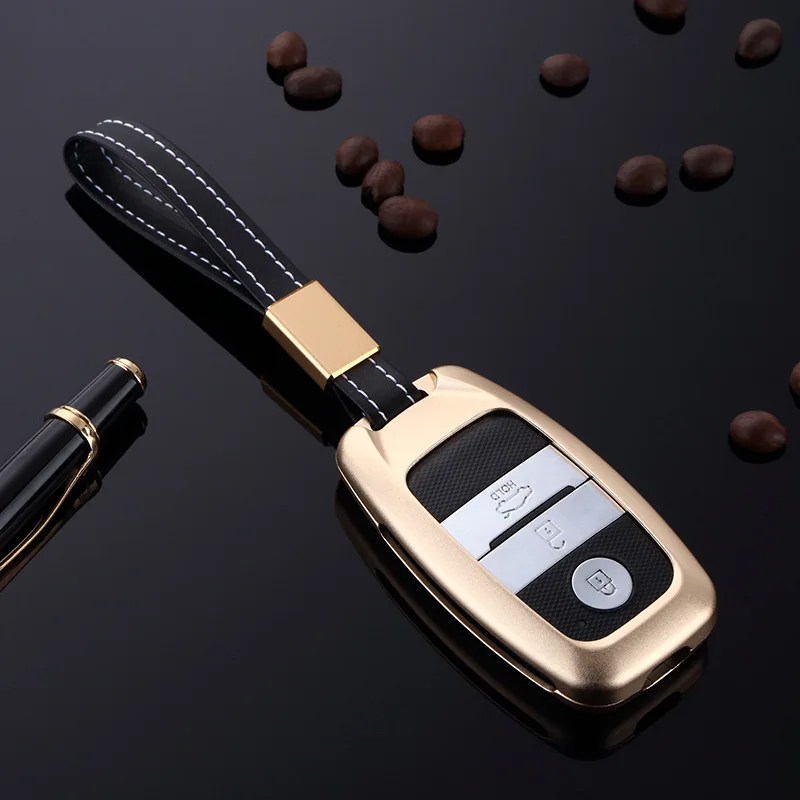 

Car Aluminum alloy Key Cover Shell Case Holder For KIA Sorento KX5 KX3 K3 K5 Sportage Niro Optima 3/4 Button Smart Fob Key