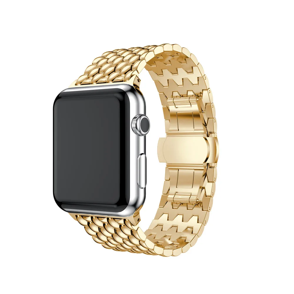 CRESTED-Dragon-pattern-link-bracelet-strap-for-apple-watch-band-42-38mm-Butterfly-buckle-metal-wrist (3)