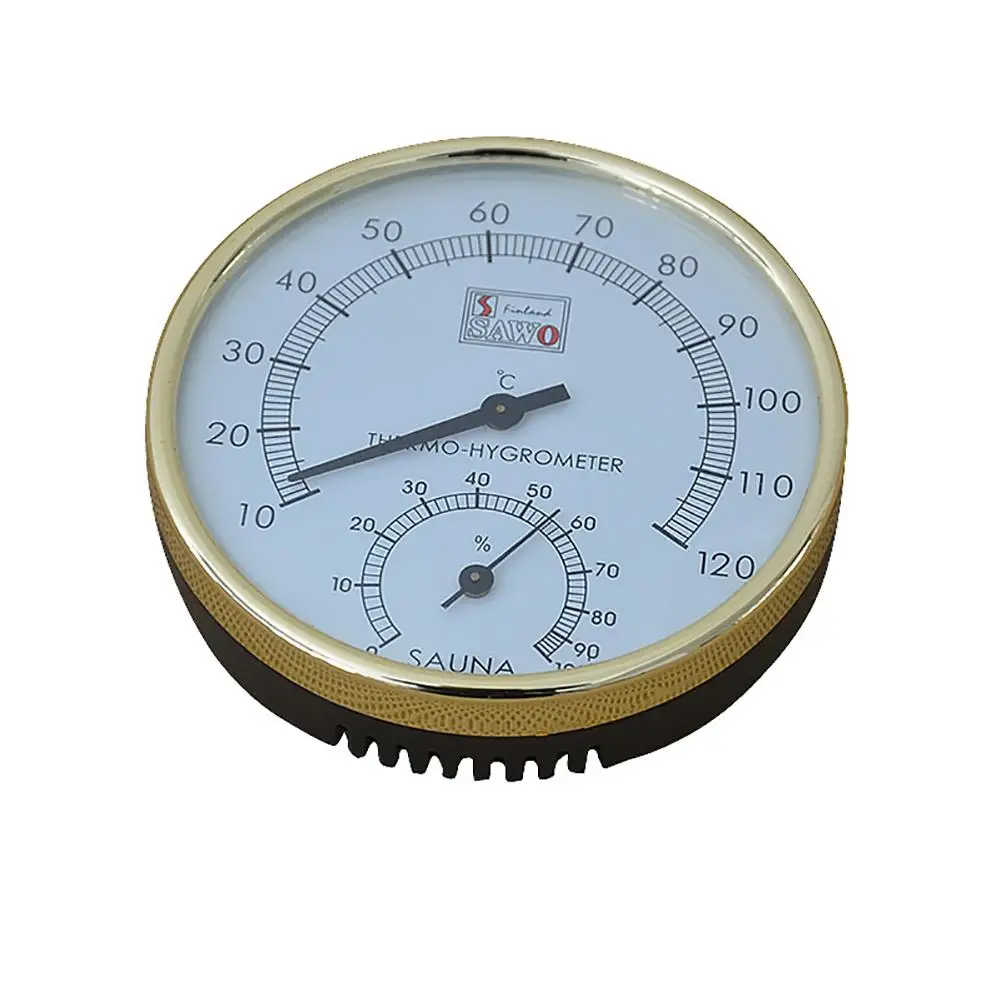 Термометр для сауны Золотой металлический корпус Паровая сауна термометр гигрометр для ванной и сауны Крытый открытый б/у 4