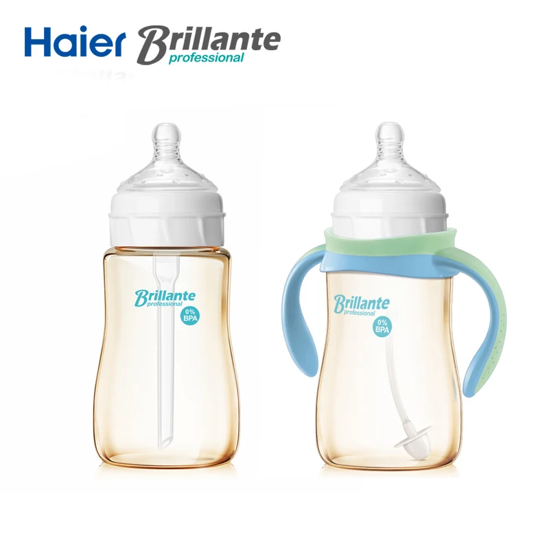 

Haier Brillante 2pcs 9oz PES Baby Bottle Feeding Milk Bottle BPA Free Nursing Bottle Infants Feeding Bottles Anti-flatulence