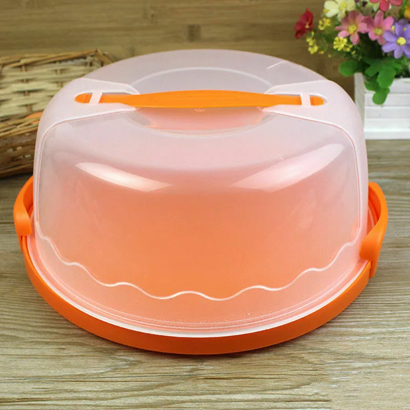 

Random Color Portable Latching Cake Server Carrier Keeper Handle 30*30*13CM Household Birthday Cake Box
