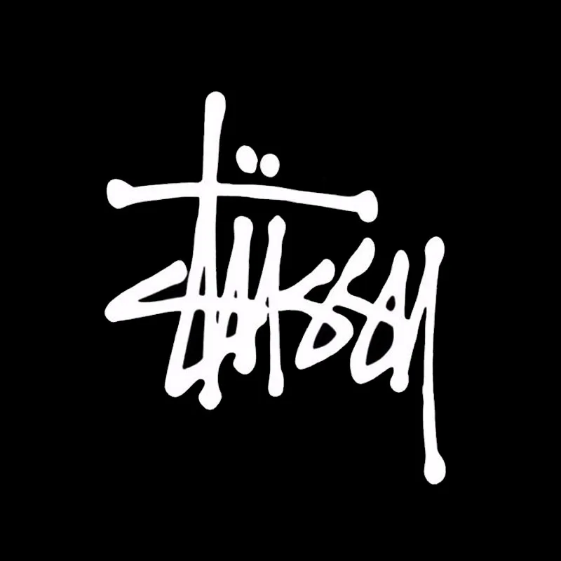 Художественная ручка со словами Stussy логотип автомобиля Наклейка для миникаба бампер мотоциклы внедорожник для автомобильного стайлинга светоотражающий виниловая наклейка 14*11,5 см лазер