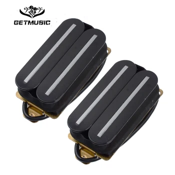 

Electric Guitar Humbucker Dual Coill Dual Rail Guitar Pickup with 57mm Steel Pole Ivory Black Chrome