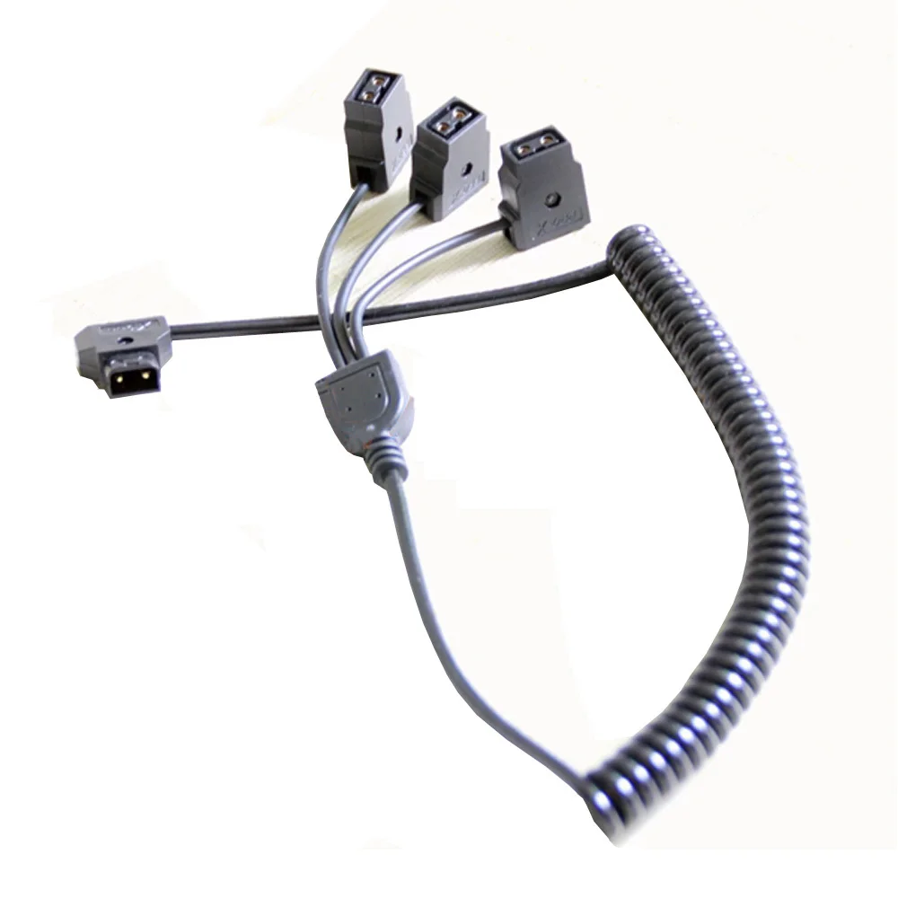 

D-Tap B-type Male to 3 Female Power Supply Extension Spring Cable Splitter Adapter