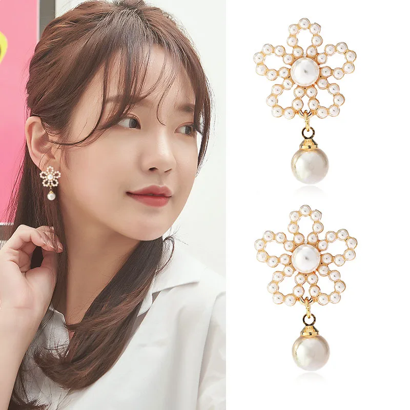 

JIOFREE 2018 new fashion jewelry elegant mitation pearl Clip on Earrings Without Piercing Handmade beaded earring for women gift