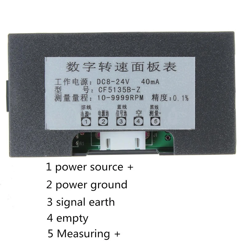 Blue 4 Digital LED Tachometer RPM Speed Meter 5-9999RPM Speedometer + Pusle Signal NPN Hall Proximity Switch Sensor 3 Wires