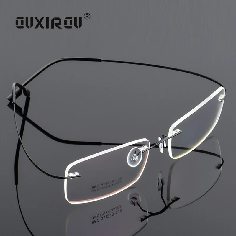 

Memory Titanium Rimless Eyeglasses Frame Women Men Lightweight Flexible Optical Glasses Frame Oculos De Grau Glasses s133