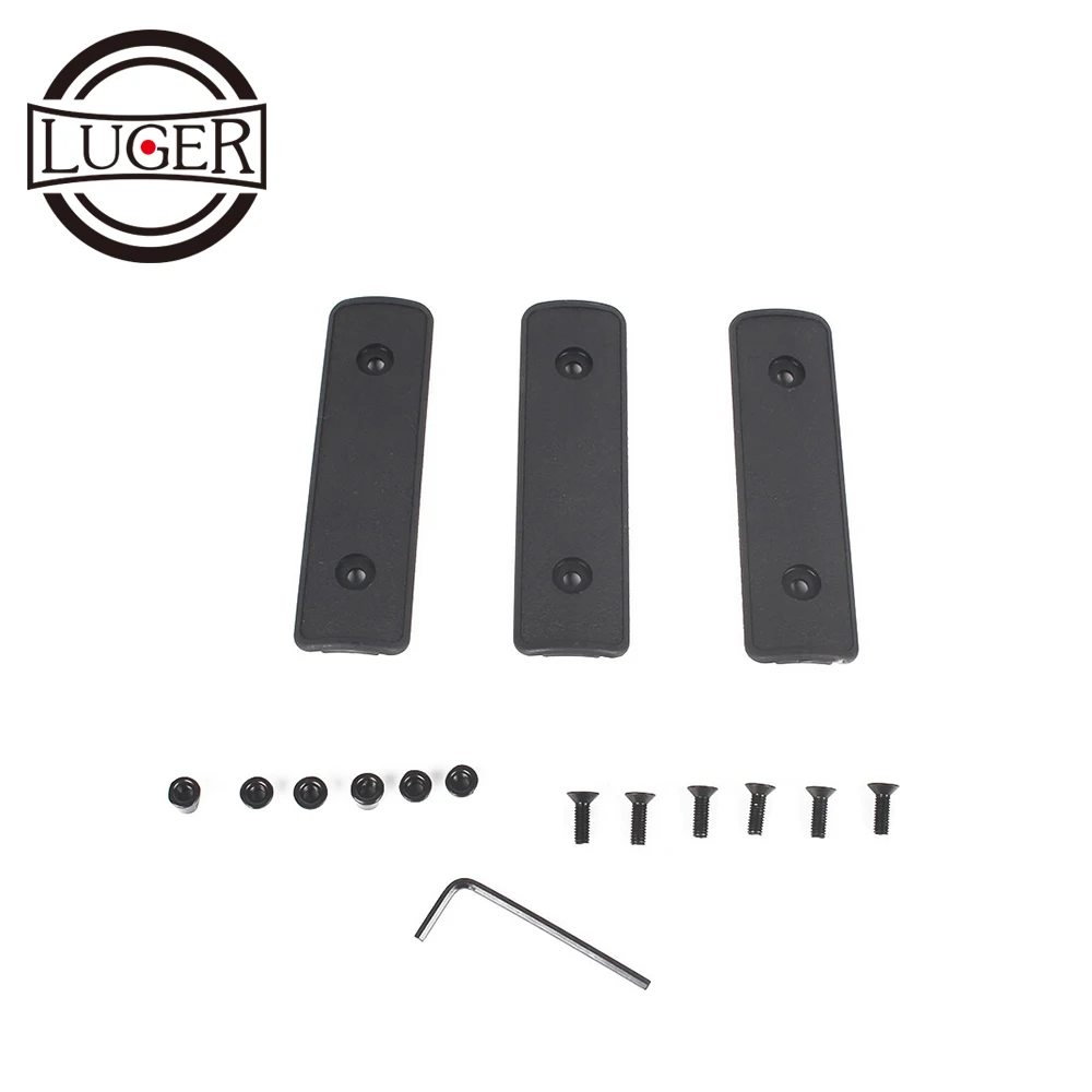 

LUGER 3pcs/pack 4" High Impact Polymer Keymod Rail Panel Section Handguard Cover For KeyMod Rail Handguard Hunting Accessory