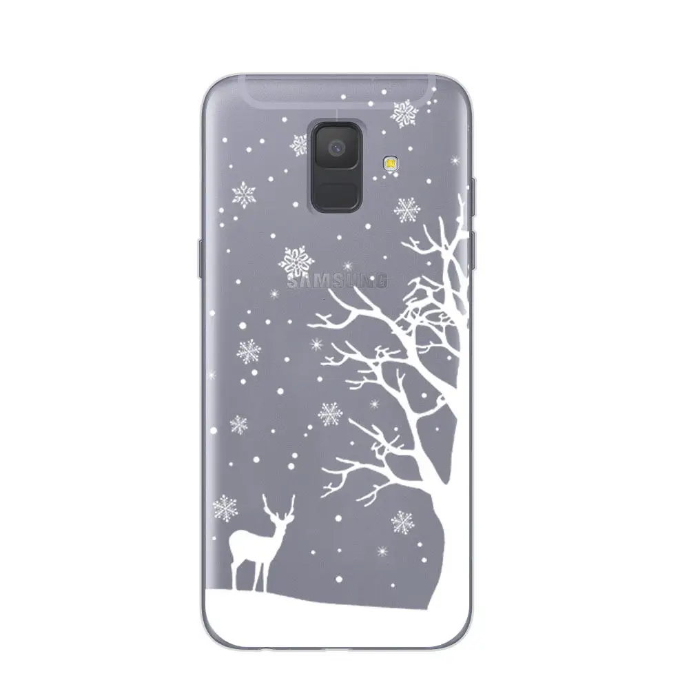 Santa Claus Reindeer Christmas Soft Case Cover For Samsung A6 J4 J6 2018 J3 J5 J7 A5 2017 A6 Plus J2 Prime Ultra Thin Slim Coque (4)