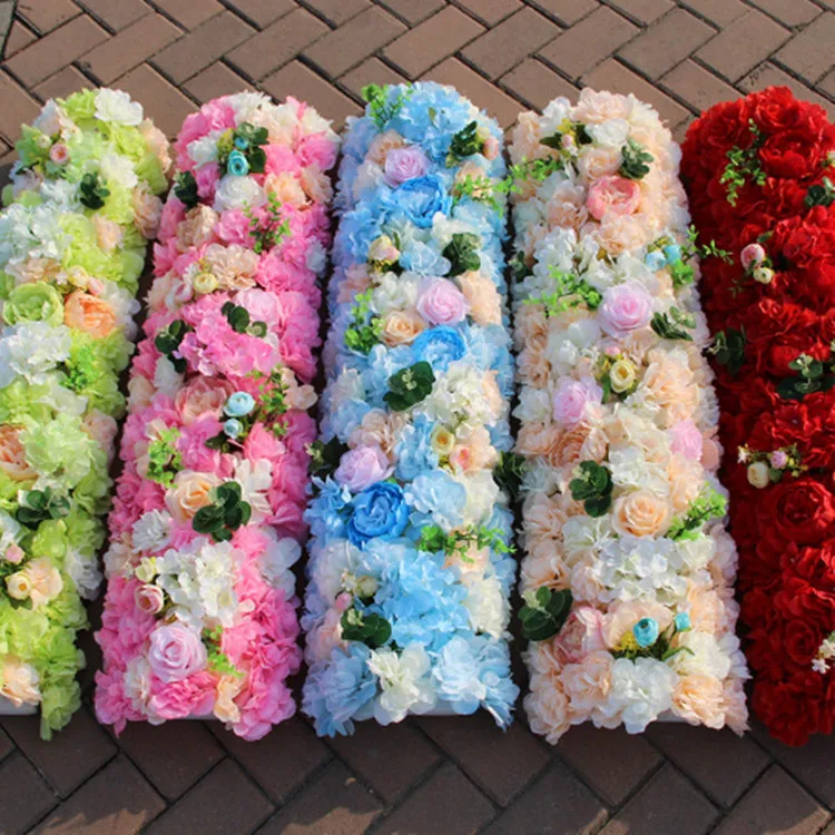 Искусственная Роза гортензии 100x25 см, цветочные строчки для свадебной вечеринки, арка и Т-станция, декоративные цветы, сделай сам