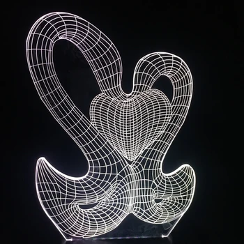 

Novelty Lighting Lamparas Iluminacion 3d Lamp Goose Sweet Love Led Night Light Decorative Creative Gift Luminarias