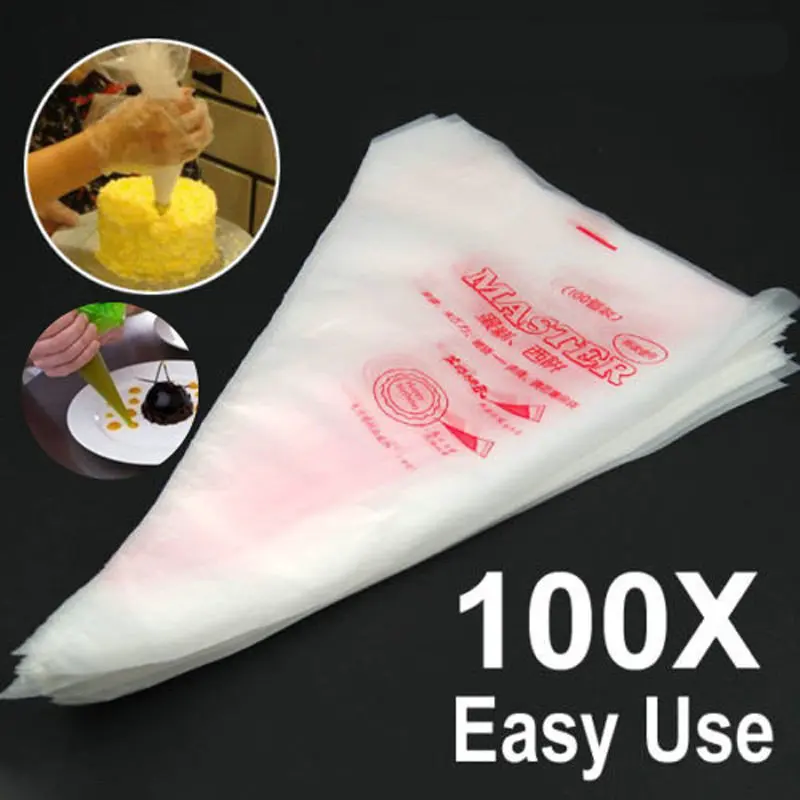 

Ustensiles Patisserie 100pcs Disposable Piping Bag Pastry Bag Icing Piping Cake Cupcake Decorating Tools/Bags