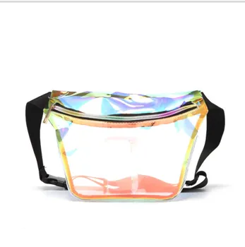 

Women Summer Laser Holographic Waist Bag Ladies Fashion Laser Transparent Pack Waist Bags
