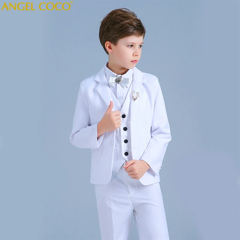 

White Boys Suits Set New Year's Suit For Boys Clothes Children's Blazer Christmas Costume For Boys Roupas Infantis Menino Garcon