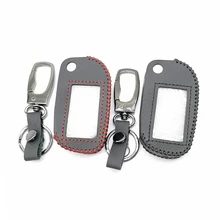 A91 100% Leder Schlüssel Fall Abdeckung für Starline Russische Auto Alarm A91 A61 B9 B91 A91 Folding Auto Flip Fob zwei Weg Auto Alarm System