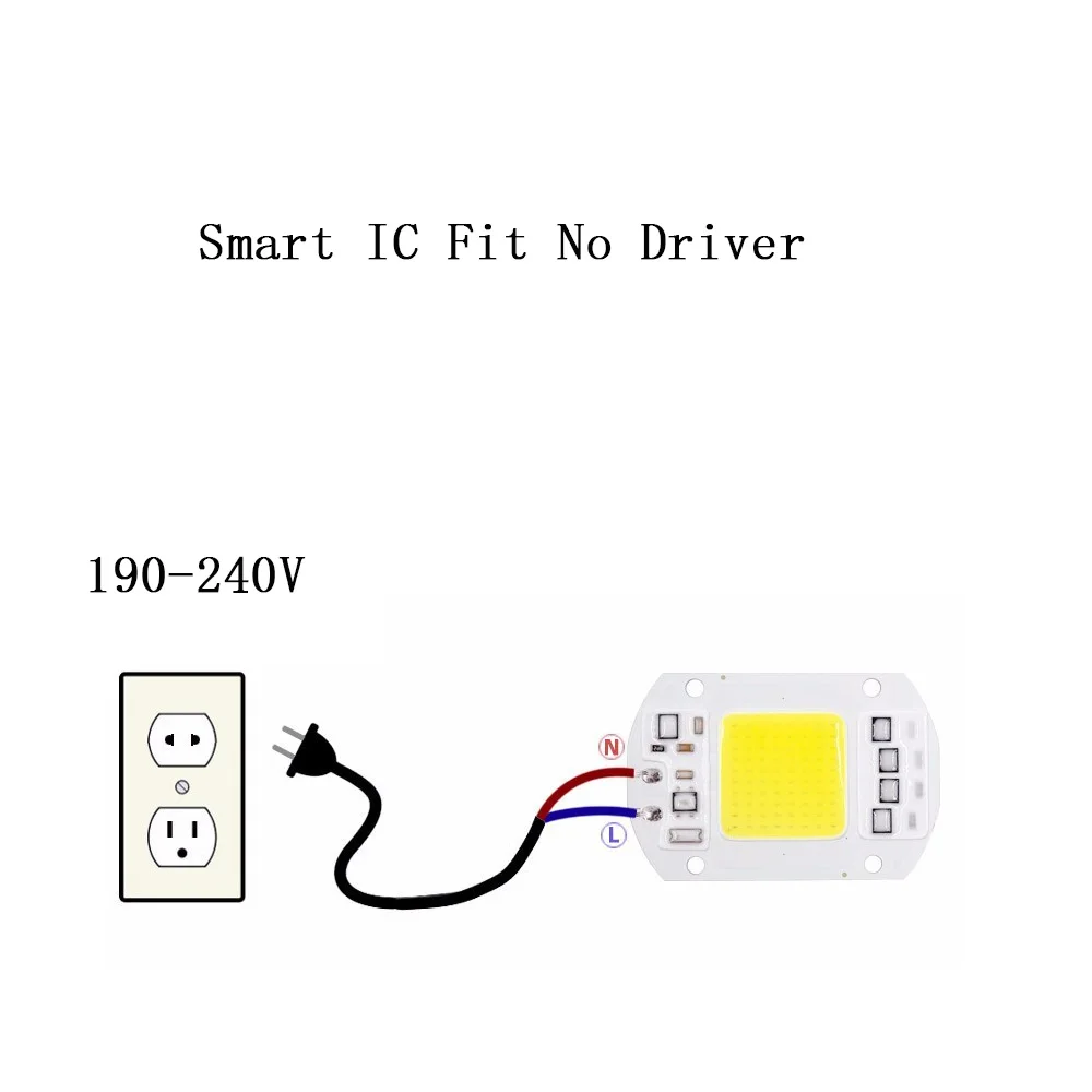1 шт. умная IC 20 Вт/30 Вт/50 Вт Светодиодная лампа COB источник света чип DIY прожектор 220