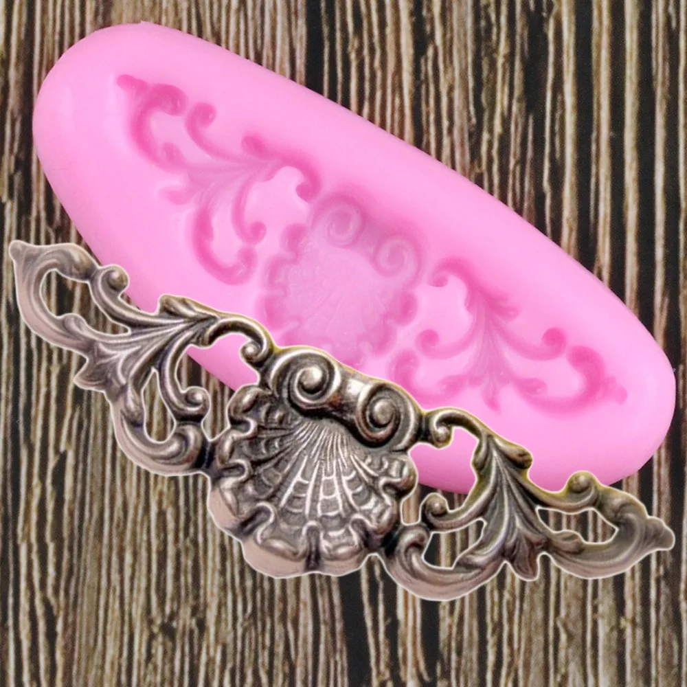 

DIY Relief Scroll Border Silicone Mold Shell Cupcake Topper Fondant Cake Decorating Tools Candy Clay Chocolate Gumpaste Mould