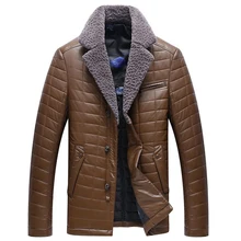 China Imported Turn-down Fur Collar 2017 Winter Mens Suit Leather Jacket New Arrivals Brand Dress Leather Jacket Coats Mens C181