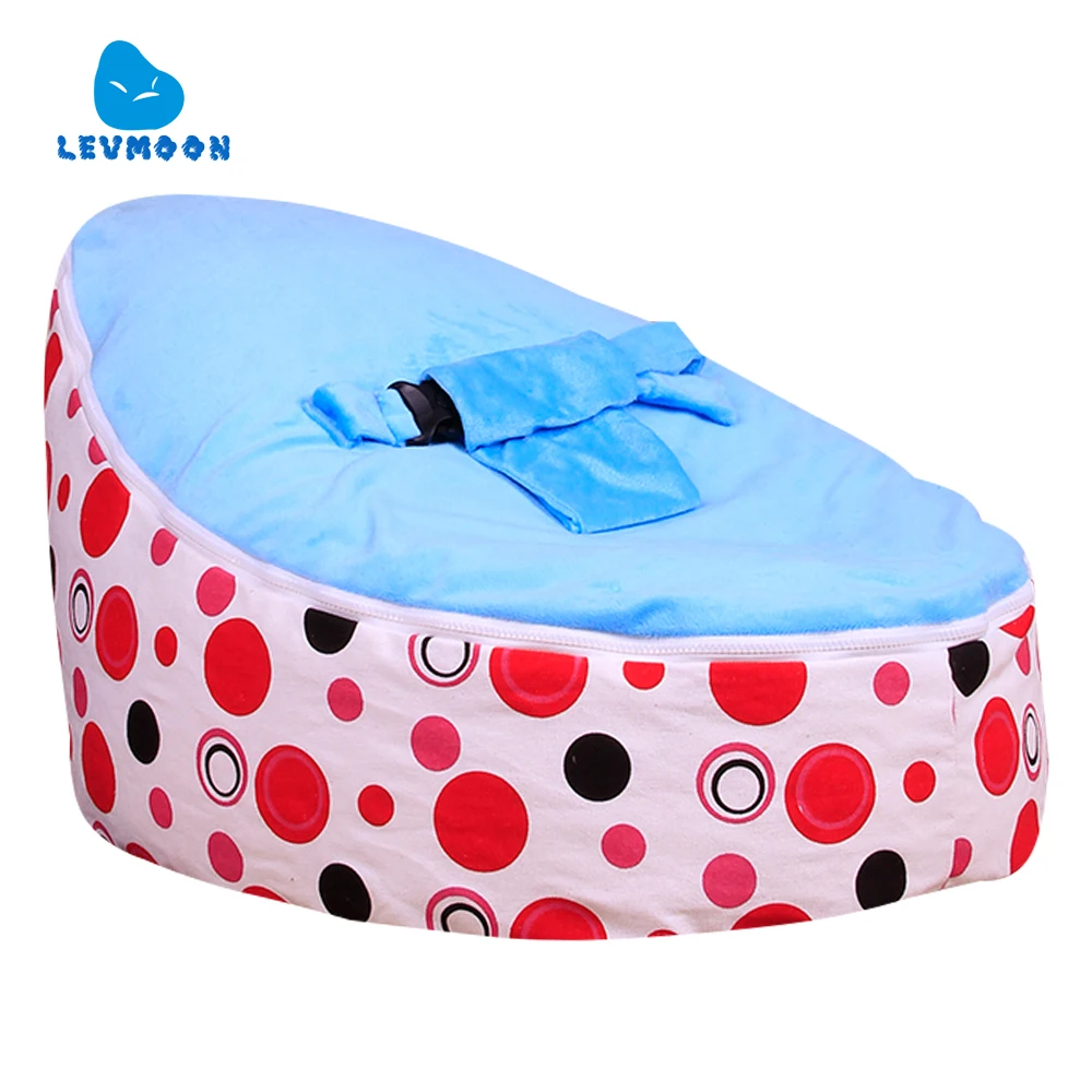 

Levmoon Medium Red Circle Print Bean Bag Chair Kids Bed For Sleeping Portable Folding Child Seat Sofa Zac Without The Filler