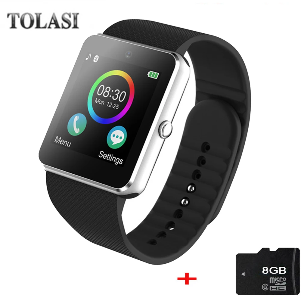 Лучшие мужские Смарт часы на Android GT08 с слотом для sim карты Push Message Bluetooth подключение