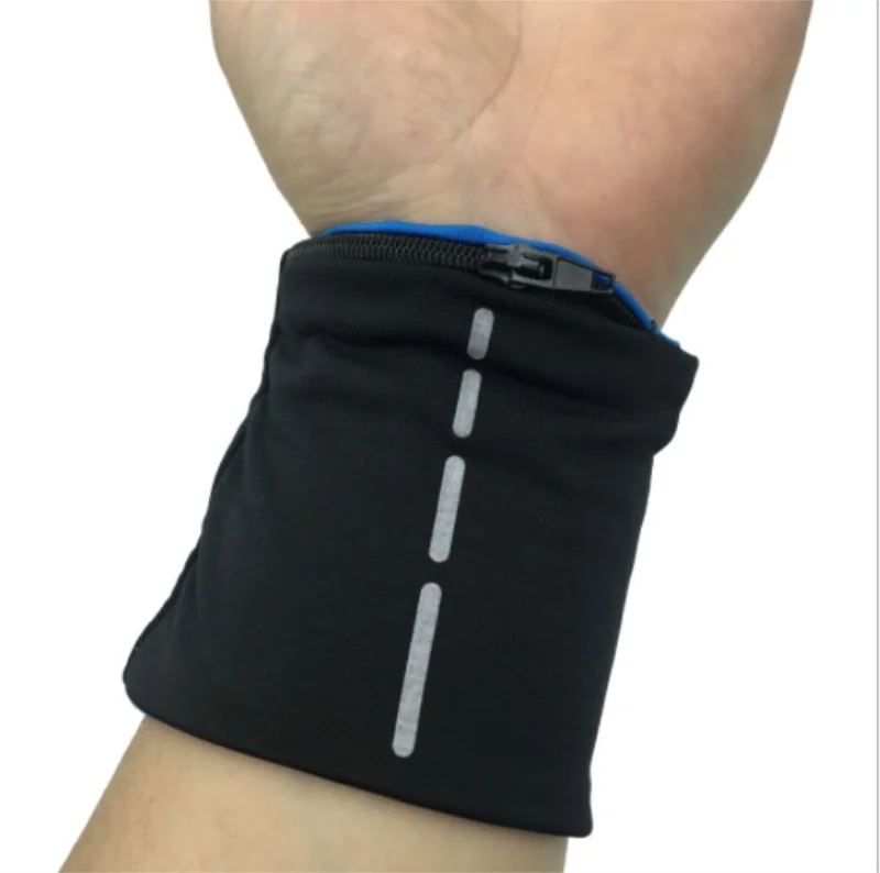 Рука Сумка Браслет для ракеток для бадминтона и тенниса Sweatband наручные Поддержка карман бумажник, крепящийся на запястье нарукавная Повязка-переноска/500 шт - Цвет: Черный
