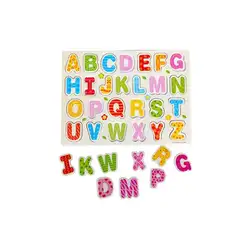 Новинка 2017 года 26 шт. дерево Алфавит английские буквы головоломки, развивающие игрушки