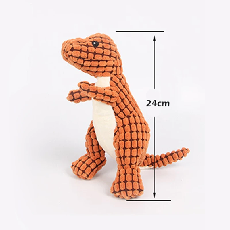 Dog Plush Squeak Toys Pet Durable Chew Toy Puppy Teeth Cleaning Tool Pet Interactive Sounding Plaything Flamingo Dinosaur Shape