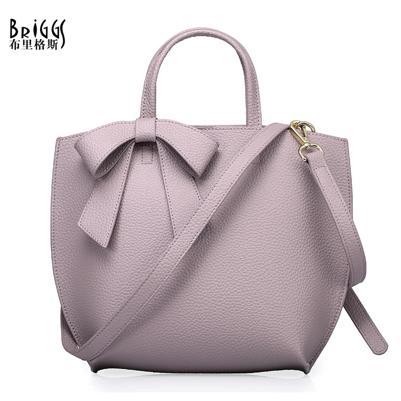 

BRIGGS Fashion Bow Shell Genuine Leather Bags Famous Designer Handbags High Quality Ladies Shoulder Bags Women Messenger Bags