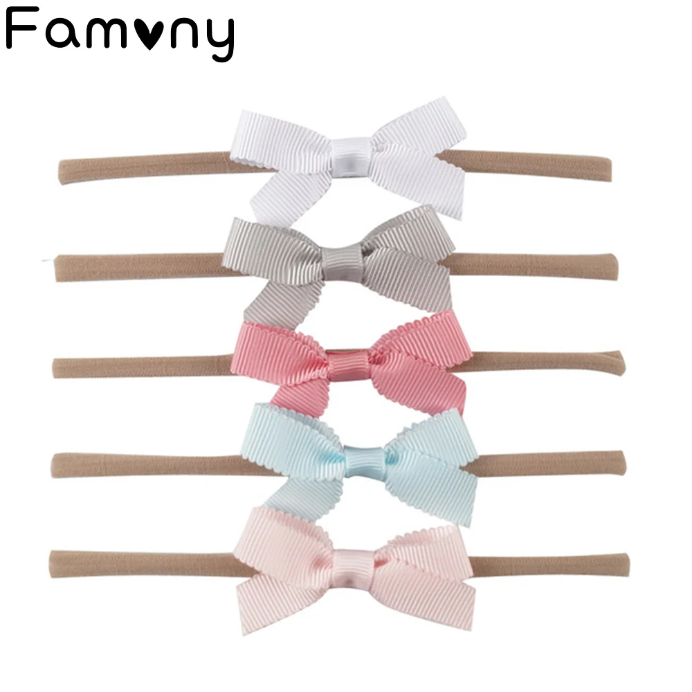 5 Pcs/Set Boutique Baby Nylon Headband Solid Swallowtail Bowknot Elastic Fine Hair Band For Kids Hair Accessories 5 Pcs/Set Boutique Baby Nylon Headband Solid Swallowtail Bowknot Elastic Fine Hair Band For Kids Hair Accessories