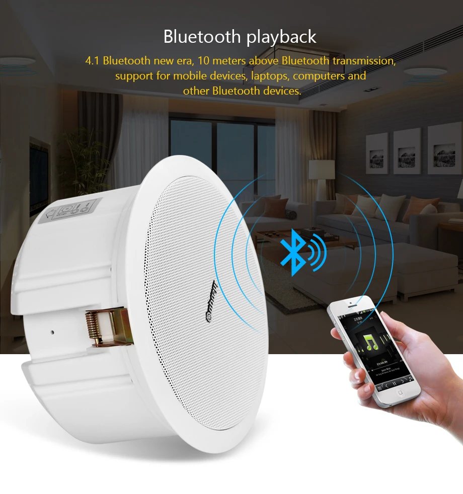 Bluetooth Active Ceiling Speakers Mobile Phone Bluetooth Control Home Theater Background Music System Best Sound Quality