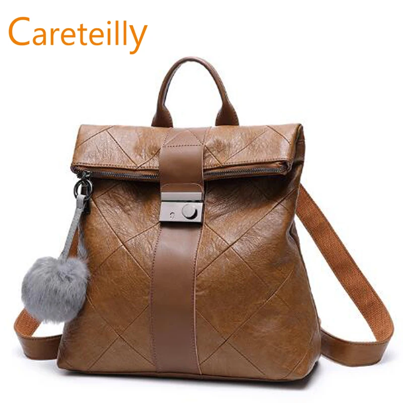 

Women Backpack Purse PU Leather Ladies Rucksack Zipper Pocket