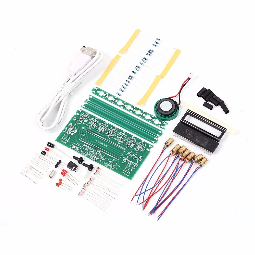  DIY Kit C51 MCU Laser Harp Kit String DIY Keyboard Kit Electronic Parts 7 Strings Electronic DIY Ki