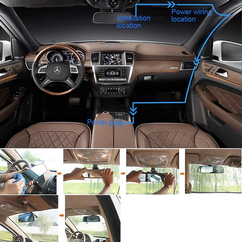 Автомобильный видеорегистратор TOSPRA с двумя объективами, камера с зеркалом заднего вида, автомобильная камера Full HD 1080 P, видеорегистратор с функцией ночного видения