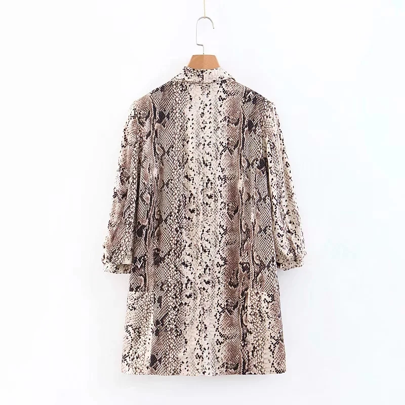 Осень 2018 винтажный Блейзер со змеиным принтом женский плюс размер длинное пальто Блейзер feminino корейская модная зимняя одежда Женская