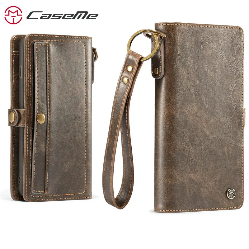 

CaseMe Wallet Leather Case for iPhone 8 Plus Luxury New Arrival Hot Multi-function Card Zipper Flip Phone Case for iPhone 7 Plus