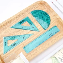 4 pçs/set nova régua reta transferidor estudantes matemática geometria macia dobrável triângulo conjunto de régua de plástico material escolar escritório
