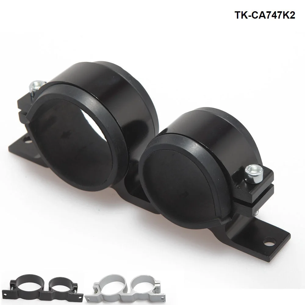 Billet Aluminium 044 Electric Fuel Pump & Fuel Filter Bracket 50mm & 60mm Mounting Braket Twin Dual Double HU-CA747K2