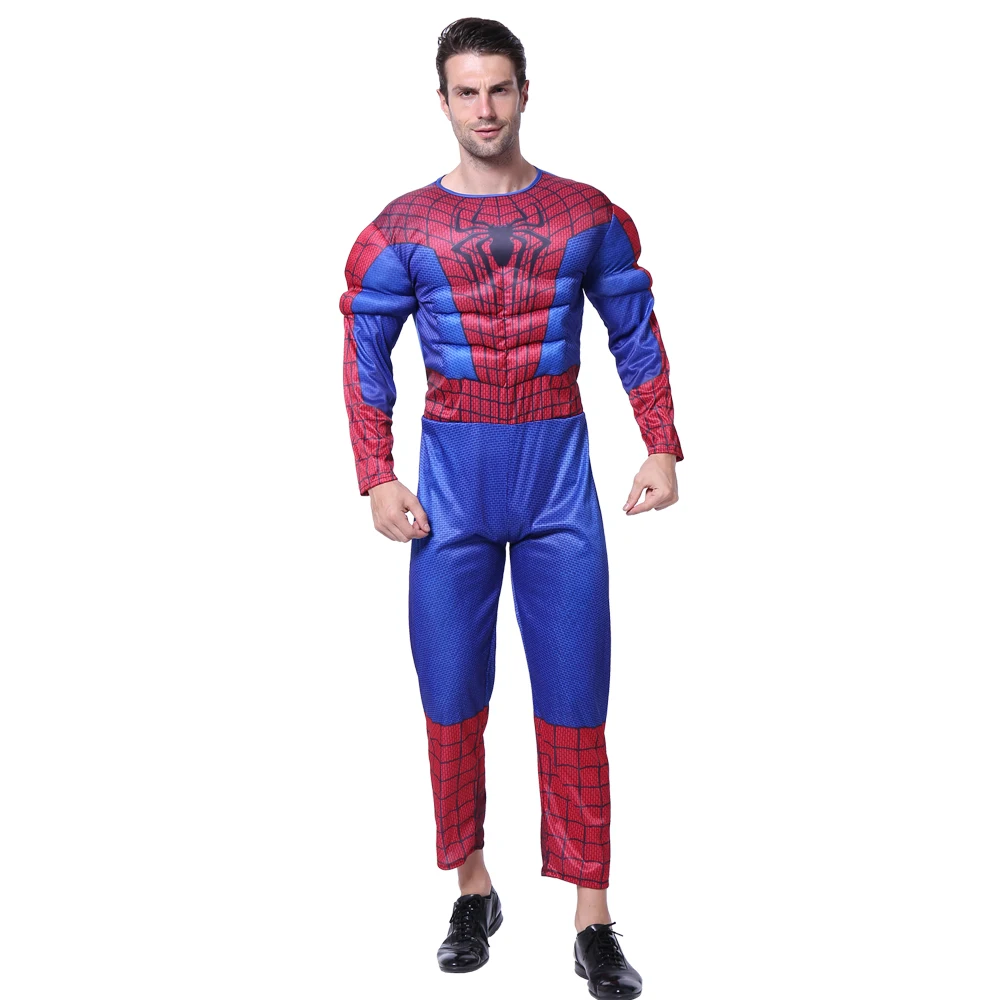 

adult costume Amazing Spiderman Movie Character Classic Muscle Marvel Fantasy Superhero Halloween Carnival Party Costume